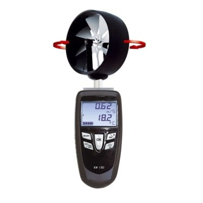 Cách tính tốc độ gió trong đường ống gió 2 Máy đo tốc độ gió và nhiệt độ, model: LV120