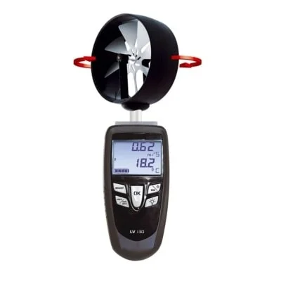 Cách tính tốc độ gió trong đường ống gió 2 Máy đo tốc độ gió và nhiệt độ, model: LV120